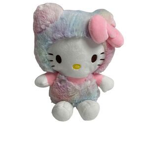 HELLO KITTY Sanrio Rainbow Sherbert Plush Belt Loop Stuffed Animal Zipper Japan
